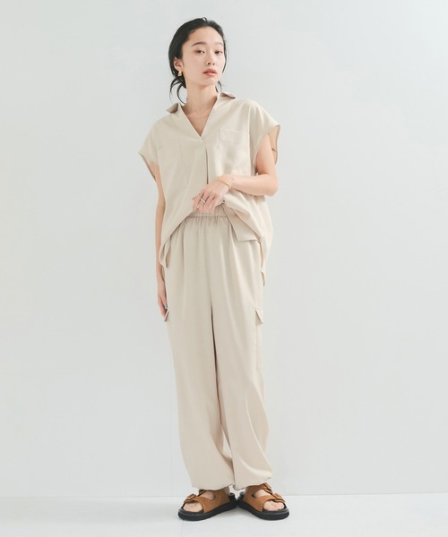 LE CERCLE par rope'（ルセルクルパーロペ）の「【セットアップ対応】フレンチスキッパーシャツ（シャツ/ブラウス・レディース・ブラウン系その他/キナリ・FREE）」の3枚目の写真