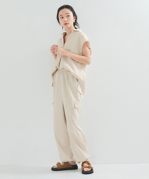 LE CERCLE par rope'（ルセルクルパーロペ）の「【セットアップ対応】フレンチスキッパーシャツ（シャツ/ブラウス・レディース・ブラウン系その他/キナリ・FREE）」の4枚目の写真