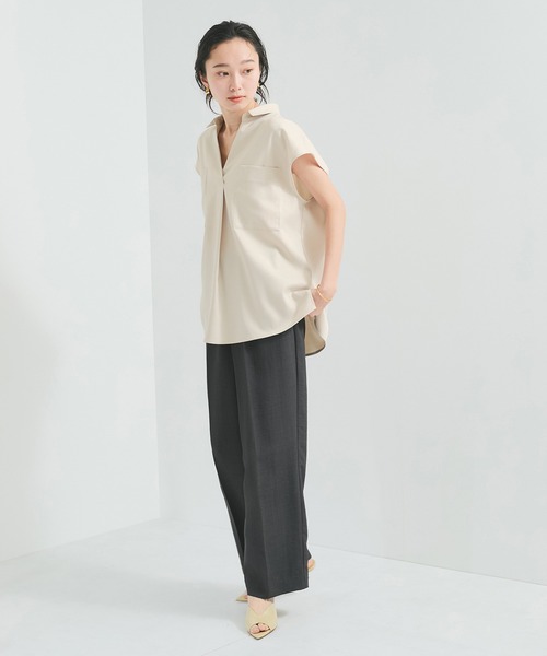 LE CERCLE par rope'（ルセルクルパーロペ）の「【セットアップ対応】フレンチスキッパーシャツ（シャツ/ブラウス・レディース・ブラウン系その他/キナリ・FREE）」の6枚目の写真