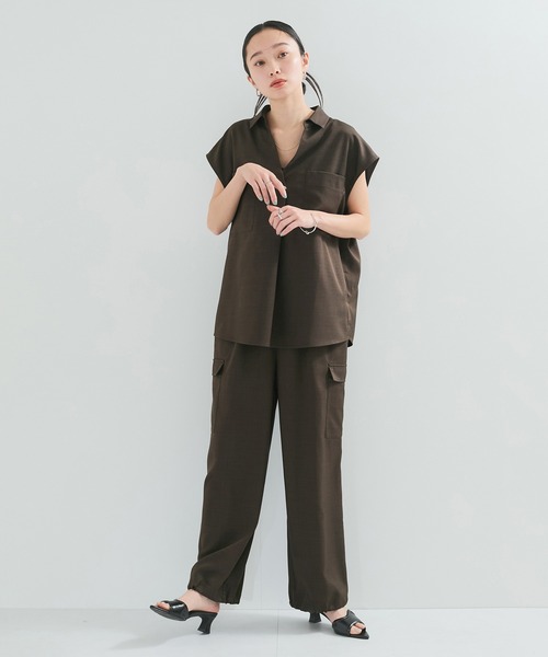 LE CERCLE par rope'（ルセルクルパーロペ）の「【セットアップ対応】フレンチスキッパーシャツ（シャツ/ブラウス・レディース・ブラウン系その他/キナリ・FREE）」の7枚目の写真