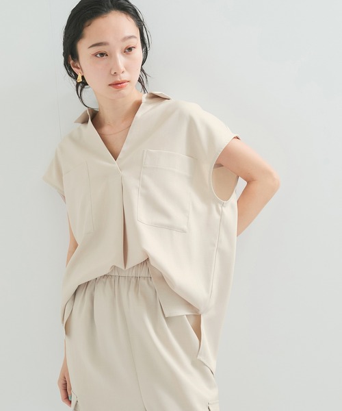 LE CERCLE par rope'（ルセルクルパーロペ）の「【セットアップ対応】フレンチスキッパーシャツ（シャツ/ブラウス・レディース・ブラウン系その他/キナリ・FREE）」の11枚目の写真