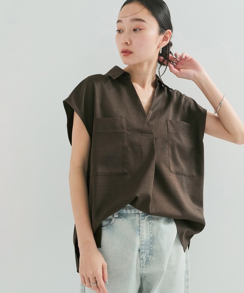 LE CERCLE par rope'（ルセルクルパーロペ）の「【セットアップ対応】フレンチスキッパーシャツ（シャツ/ブラウス・レディース・ブラウン系その他/キナリ・FREE）」の12枚目の写真