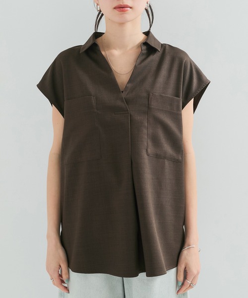 LE CERCLE par rope'（ルセルクルパーロペ）の「【セットアップ対応】フレンチスキッパーシャツ（シャツ/ブラウス・レディース・ブラウン系その他/キナリ・FREE）」の13枚目の写真