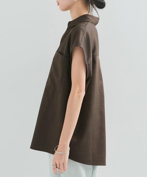 LE CERCLE par rope'（ルセルクルパーロペ）の「【セットアップ対応】フレンチスキッパーシャツ（シャツ/ブラウス・レディース・ブラウン系その他/キナリ・FREE）」の14枚目の写真