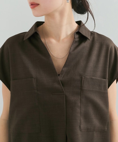 LE CERCLE par rope'（ルセルクルパーロペ）の「【セットアップ対応】フレンチスキッパーシャツ（シャツ/ブラウス・レディース・ブラウン系その他/キナリ・FREE）」の16枚目の写真