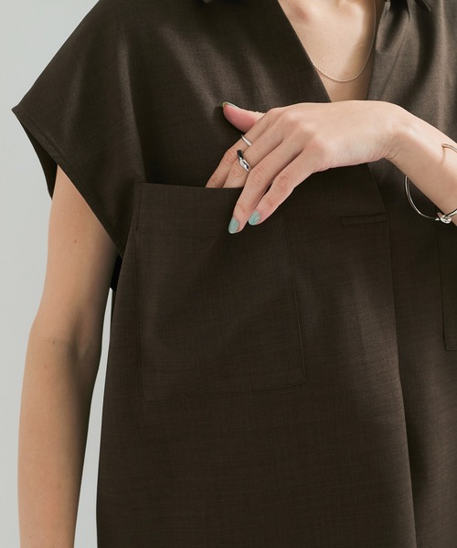 LE CERCLE par rope'（ルセルクルパーロペ）の「【セットアップ対応】フレンチスキッパーシャツ（シャツ/ブラウス・レディース・ブラウン系その他/キナリ・FREE）」の17枚目の写真