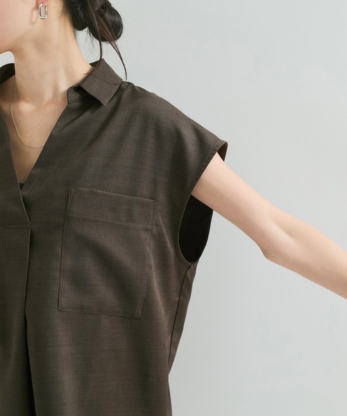 LE CERCLE par rope'（ルセルクルパーロペ）の「【セットアップ対応】フレンチスキッパーシャツ（シャツ/ブラウス・レディース・ブラウン系その他/キナリ・FREE）」の18枚目の写真