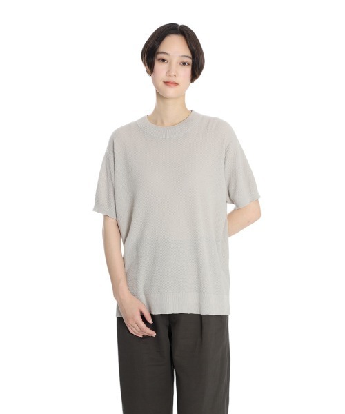 BALLAST ARK（バラストアーク）の「BALLAST ARK / バラストアーク：COTTON KANOKO S/S KNIT：BA11-KT01[AST]（Tシャツ/カットソー・メンズ・ネイビー/ピンク/グレー・L/M）」の4枚目の写真