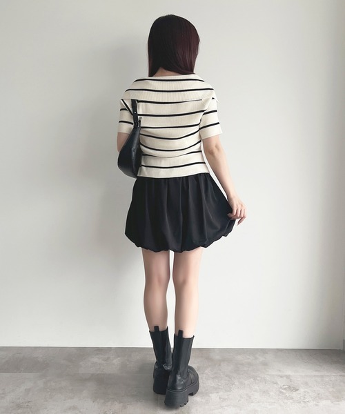 セール】ダブルジップオフショルトップス（ニット/セーター）｜apres