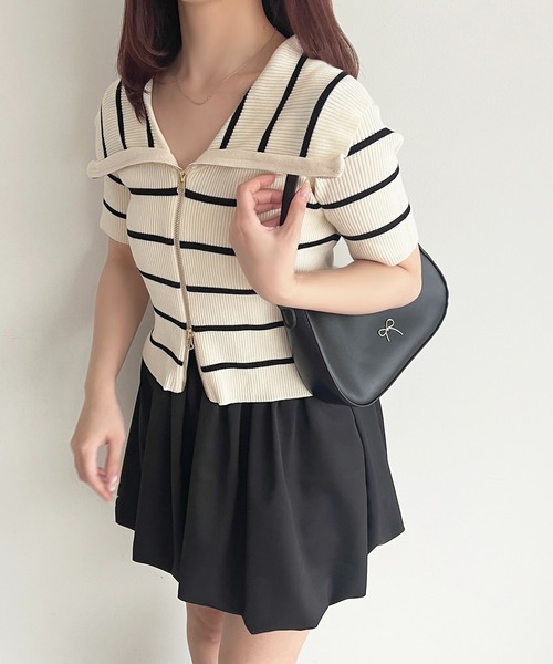 トップス aprs jour トップス aprs jour セール】ダブルジップオフショルトップス（ニット