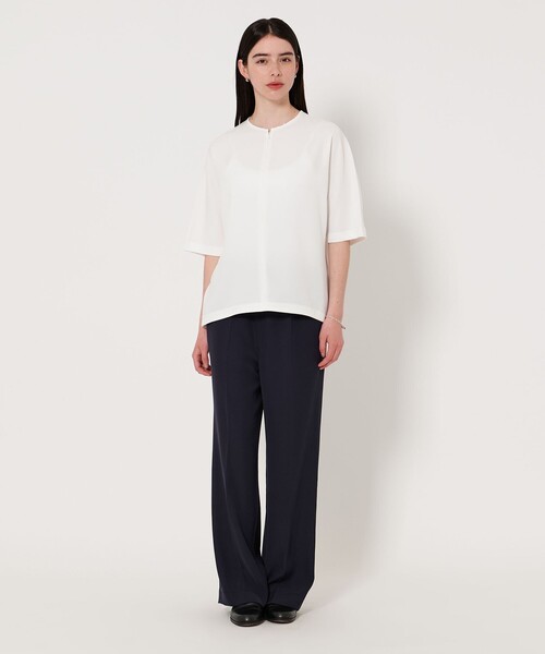 UNITED ARROWS & SONS by DAISUKE OBANA(ユナイテッドアローズアンドサンズバイダイスケオバナ)の「<D.O UNITED ARROWS BY DAISUKE OBANA for WOMEN> Ⅱ+ ZIP CREW TEE/Tシャツ(Tシャツ/カットソー・レディース・モカ/ネイビー/グレー系/ホワイト/ブラック・M/S)」の7枚目の写真