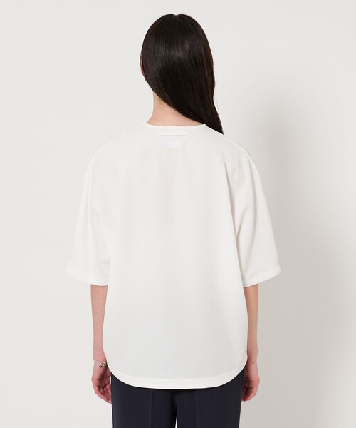 「UNITED ARROWS」 半袖カットソー - ホワイト レディース D.O UNITED ARROWS BY DAISUKE OBANA for WOMEN＞ Ⅱ+ ZIP CREW
