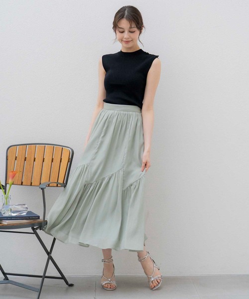 NOELA(ノエラ)の「ギャザー切り替えスカート(スカート・レディース・ベージュ/その他1/グリーン・フリー)」の22枚目の写真