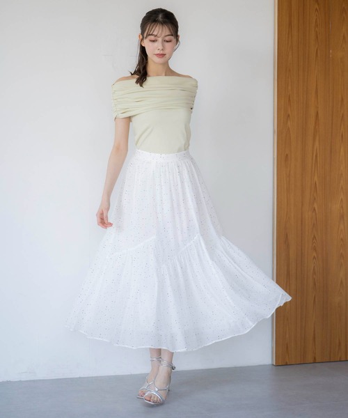 NOELA(ノエラ)の「ギャザー切り替えスカート(スカート・レディース・ベージュ/その他1/グリーン・フリー)」の14枚目の写真