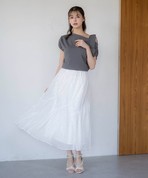 NOELA(ノエラ)の「ギャザー切り替えスカート(スカート・レディース・ベージュ/その他1/グリーン・フリー)」の13枚目の写真