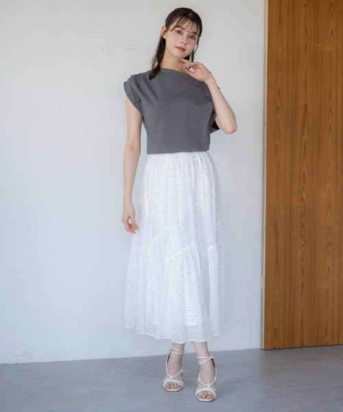 NOELA(ノエラ)の「ギャザー切り替えスカート(スカート・レディース・ベージュ/その他1/グリーン・フリー)」の12枚目の写真