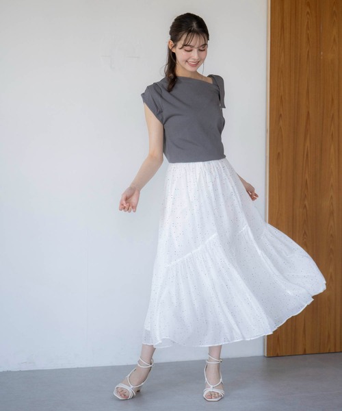 NOELA(ノエラ)の「ギャザー切り替えスカート(スカート・レディース・ベージュ/その他1/グリーン・フリー)」の11枚目の写真