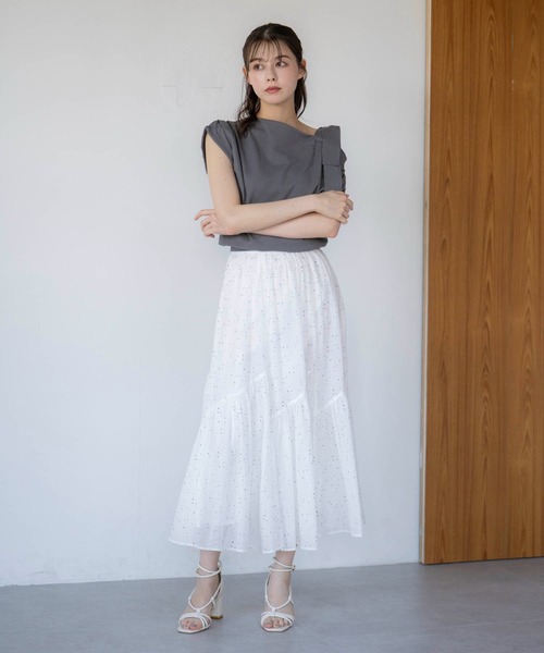 NOELA(ノエラ)の「ギャザー切り替えスカート(スカート・レディース・ベージュ/その他1/グリーン・フリー)」の10枚目の写真