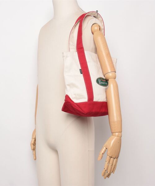 MANASTASH（マナスタッシュ）の「MANASTASH/マナスタッシュ  MANA HEMP TOTE SMALL/マナヘンプトート スモール（トートバッグ・メンズ・ネイビー/レッド・F）」の3枚目の写真