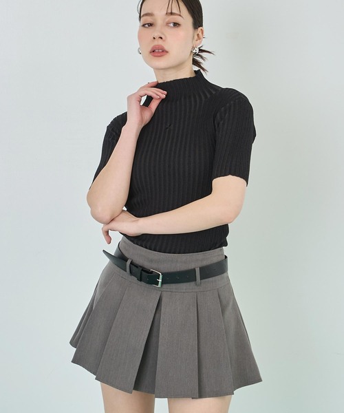 ANAP（アナップ）の「リブニットモックネックトップス（ニット/セーター・レディース・ブラック/グレー・FREE）」の3枚目の写真