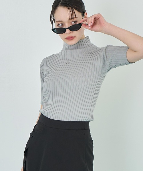 ANAP（アナップ）の「リブニットモックネックトップス（ニット/セーター・レディース・ブラック/グレー・FREE）」の8枚目の写真