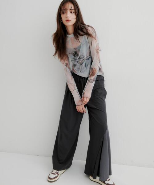 casane（カサネ）の「CASANE（カサネ）別注マーブルペイントロングスリーブカットソー（Tシャツ/カットソー・レディース・ライム/ベージュ・F）」の17枚目の写真