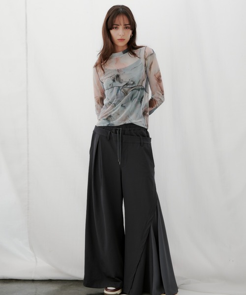 casane（カサネ）の「CASANE（カサネ）別注マーブルペイントロングスリーブカットソー（Tシャツ/カットソー・レディース・ライム/ベージュ・F）」の12枚目の写真
