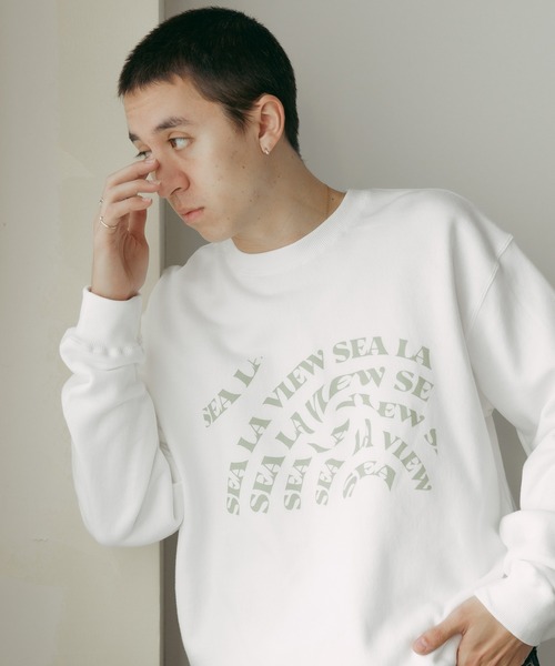 トレーナー スウェット 「SEA LA VIEW / シーラビユウ」オーバーサイズ 英字ロゴプリントスウェット 裏毛 ユニセックス オーバーサイズ レ セール】【SEA LA VIEW / シーラビユウ】オーバーサイズ 英字