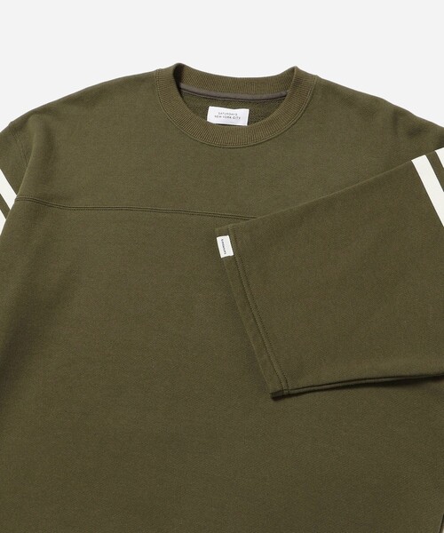 Saturdays NYC（サタデーズ ニューヨークシティ ）の「Striped Varsity 1/2 Sleeve Sweat（スウェット・メンズ・ダークグリーン/ブラック/ワイン・M/S/XL/L）」の9枚目の写真