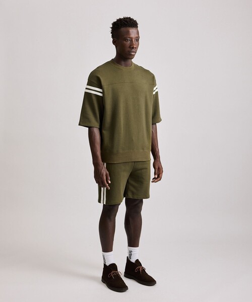 Saturdays NYC（サタデーズ ニューヨークシティ ）の「Striped Varsity 1/2 Sleeve Sweat（スウェット・メンズ・ダークグリーン/ブラック/ワイン・M/S/XL/L）」の15枚目の写真