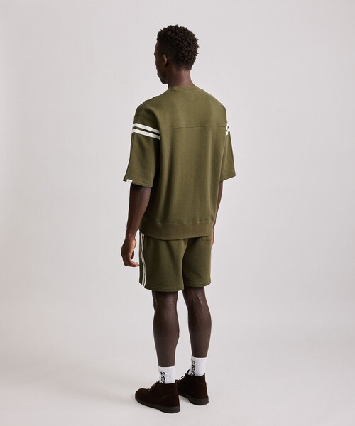 Saturdays NYC（サタデーズ ニューヨークシティ ）の「Striped Varsity 1/2 Sleeve Sweat（スウェット・メンズ・ダークグリーン/ブラック/ワイン・M/S/XL/L）」の16枚目の写真