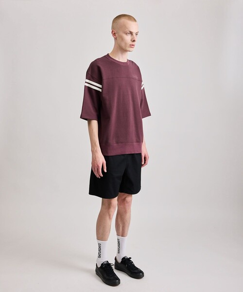 Saturdays NYC（サタデーズ ニューヨークシティ ）の「Striped Varsity 1/2 Sleeve Sweat（スウェット・メンズ・ダークグリーン/ブラック/ワイン・M/S/XL/L）」の18枚目の写真