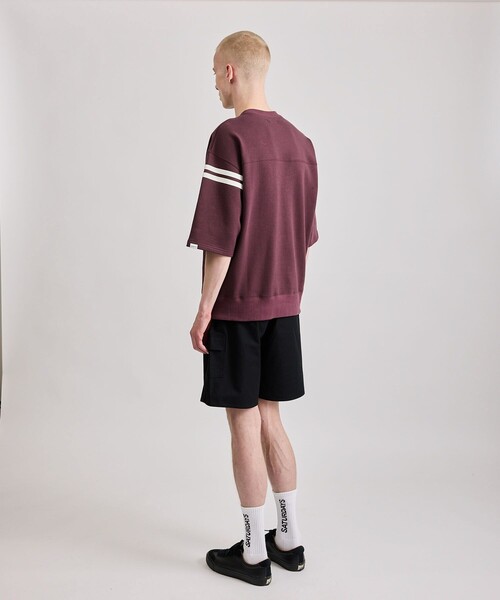 Saturdays NYC（サタデーズ ニューヨークシティ ）の「Striped Varsity 1/2 Sleeve Sweat（スウェット・メンズ・ダークグリーン/ブラック/ワイン・M/S/XL/L）」の19枚目の写真