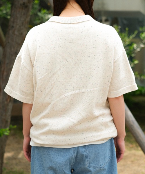 ドローコードカラーネップニットポロ（ポロシャツ）｜BROKEN BASE