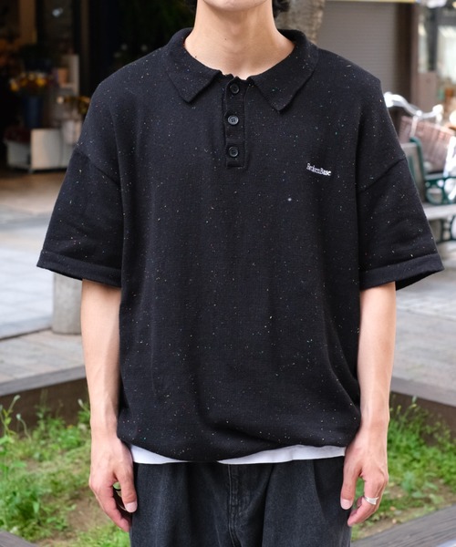 BROKEN BASE(ブロークンベース)の「ドローコードカラーネップニットポロ(ポロシャツ・メンズ・Black/Navy/アイボリー・MEDIUM/LARGE)」の15枚目の写真