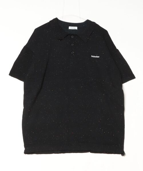 nest Robe コットンサーフニットポロ　ブラック nest Robe コットンサーフニットポロ ブラック