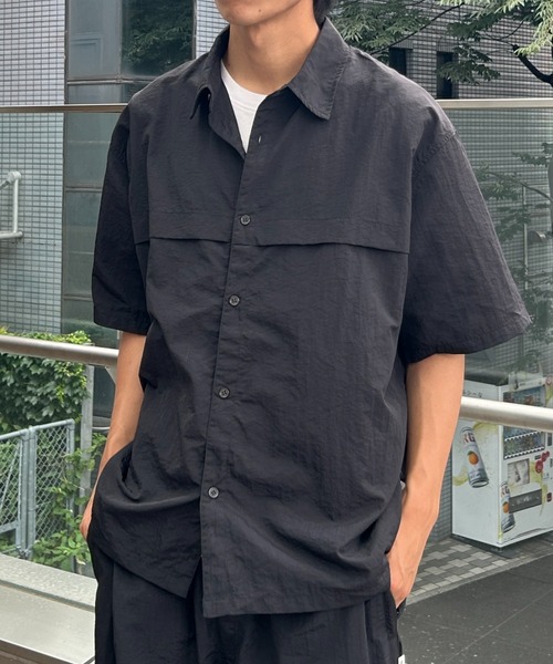 BROKEN BASE(ブロークンベース)の「4-Way Shirt SS(シャツ/ブラウス・メンズ・ネイビー/ブラック・MEDIUM/LARGE)」の1枚目の写真