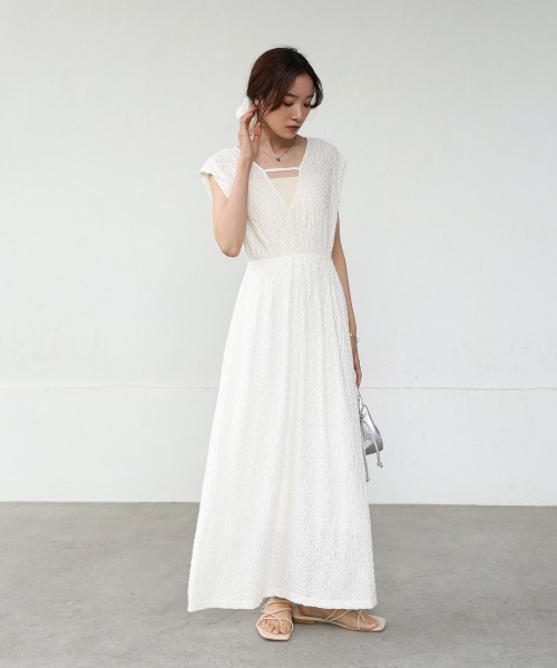 Bab（バブ）の「【選べる】【低身長向けサイズあり】前後2WAYウェーブ柄シュシュ付ワンピース・オールインワン（つなぎ/オールインワン・レディース・ブラウン/A/C/B/アイボリー/ブラック・S/M）」の18枚目の写真