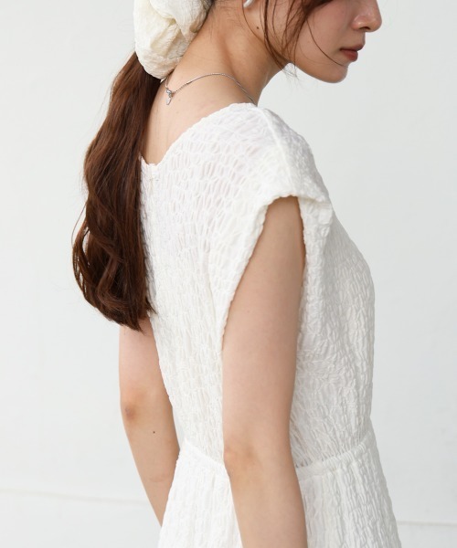 Bab（バブ）の「【選べる】【低身長向けサイズあり】前後2WAYウェーブ柄シュシュ付ワンピース・オールインワン（つなぎ/オールインワン・レディース・ブラウン/A/C/B/アイボリー/ブラック・S/M）」の20枚目の写真