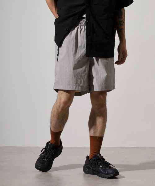 [24SS]ノルディ★Zipper Point Woven Half Pants★ハーフ パンツ ノルディ NERDY ZIPPER POINT WOVEN HALF PANTS （LIGHT GRAY