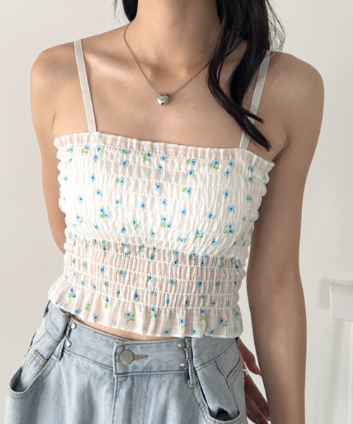 セール】カップ付き小花柄キャミソール（キャミソール）｜wears
