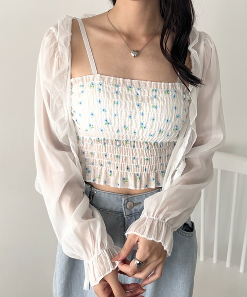 セール】カップ付き小花柄キャミソール（キャミソール）｜wears