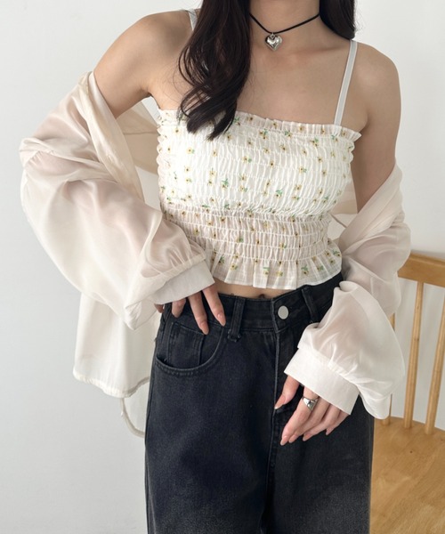 小花柄 キャミソール サロペット ウエストマーク 韓国 nr8471 87to604-25687-01b.jpg