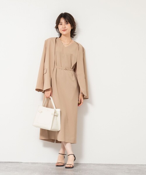 NOLLEY’S（ノーリーズ）の「ウォッシャブルエコボイル2WAYワンピース（ワンピース・レディース・キャメル/ネイビー・36/38）」の3枚目の写真