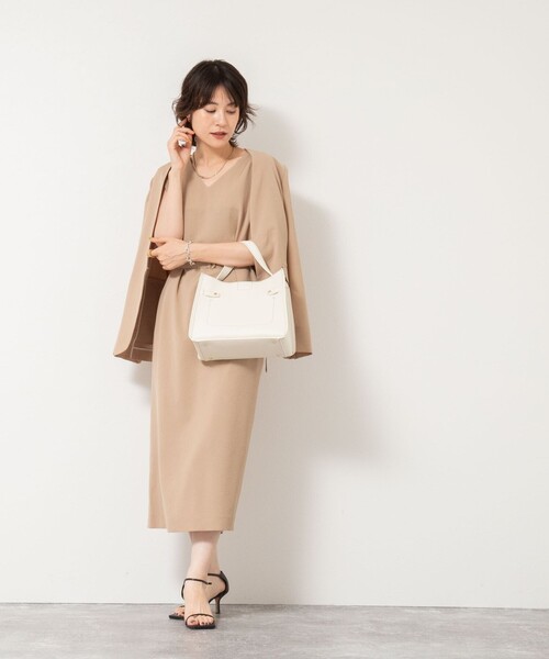 NOLLEY’S（ノーリーズ）の「ウォッシャブルエコボイル2WAYワンピース（ワンピース・レディース・キャメル/ネイビー・36/38）」の5枚目の写真