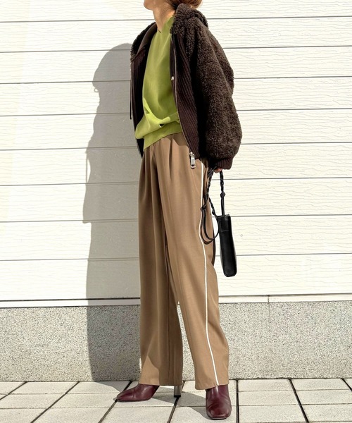 Q(キュー)の「ボアニット切替アウター(その他アウター・レディース・ブラウン/ベージュ・MEDIUM)」の15枚目の写真