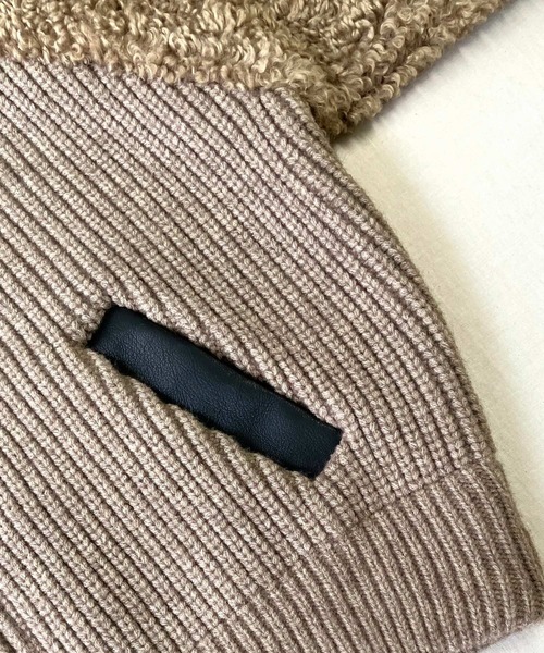 Q(キュー)の「ボアニット切替アウター(その他アウター・レディース・ブラウン/ベージュ・MEDIUM)」の6枚目の写真