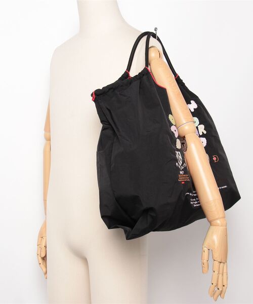 DOUBLE STANDARD CLOTHING(ダブルスタンダードクロージング)の「Ball&Chain / グリービーベア ショッピングバッグ(エコバッグ/サブバッグ・レディース・ブラック/オリーブ・FREE)」の4枚目の写真