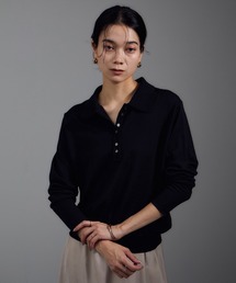 ttt_MSW dairiku ニットポロ knit polo 黒S ttt_MSW dairiku ニットポロ knit polo 黒S