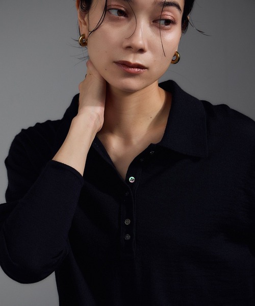 セール】30ゲージウールニットポロシャツ（ニット/セーター）｜SALON